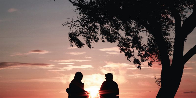 two people chatting